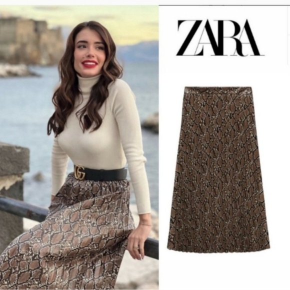 Zara Faux Leather Pleated Skirt - Picture 6 of 11